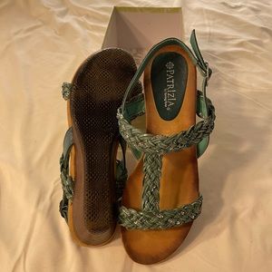 Leather sandals. Great turquoise color.